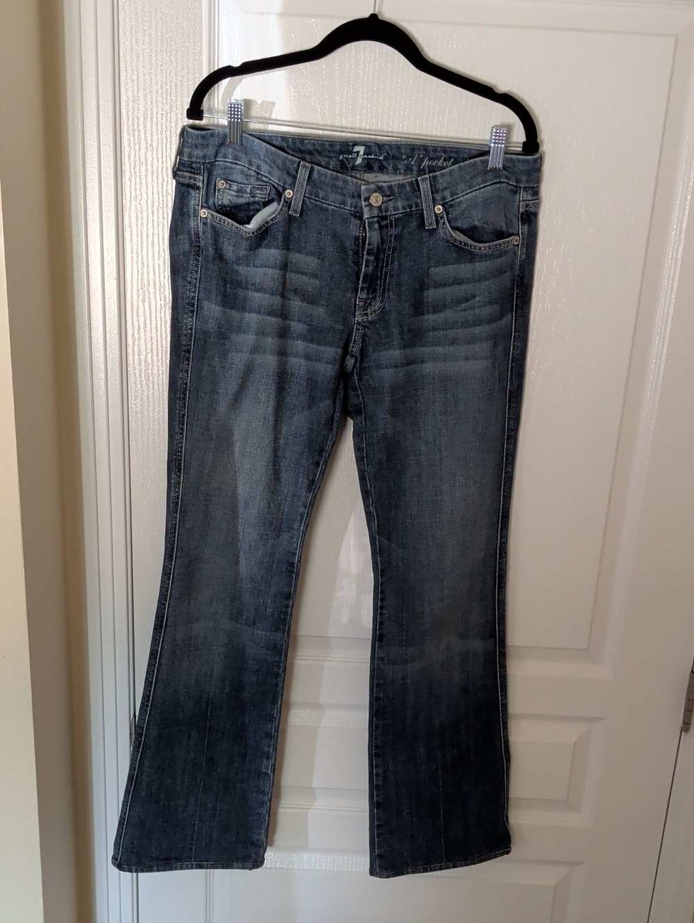 7 For All Mankind Women's Dark Blue Bootcut Jeans Vintage Sizev32